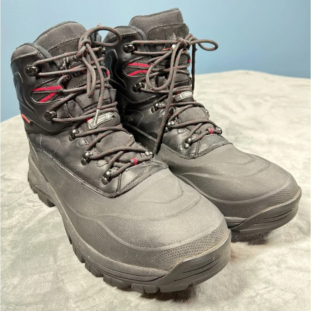 NortiV8 Mens Hiking Boots 10 Black Waterproof Insulated Thinsulate